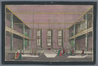 Vista do interior da Igreja da Congregação da Irmandade em Zeist
Versammlungs-Platz der Bruder-Gemeinde zu Zeyst von Innen de Georg Balthasar Probst (possibly)