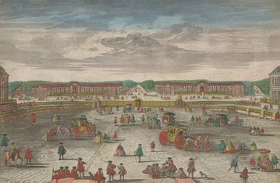 Vista dos estábulos do Palácio de Versalhes de Georg Balthasar Probst