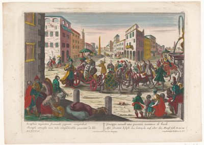 Os filhos de Jacó devem deixar Simeão no Egito até retornarem com Benjamim Também schüttete Ioseph das Getreyde auf, über die Maass caiu (título no objeto) História de José (título da série) de Georg Balthasar Probst