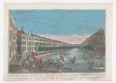 Vista no Herengracht em Amsterdã O Herren Graben da Spiegel Strasse olha para o Leidischer Graben em Amsterdã (título no objeto) Amsterdã (título da série) de Georg Balthasar Probst
