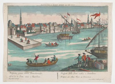 Vista do Antigo Portão Principal em Roterdão
Prospect des Alten Thors zu Roterdam (título sobre o objecto)
Roterdão (título da série) de Georg Balthasar Probst