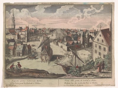 Vista da Porta de Schalkwijker em Haarlem
Prospect bey der Scalwecker Port zu Harlem (título sobre o objecto)
Haarlem (título da série) de Georg Balthasar Probst