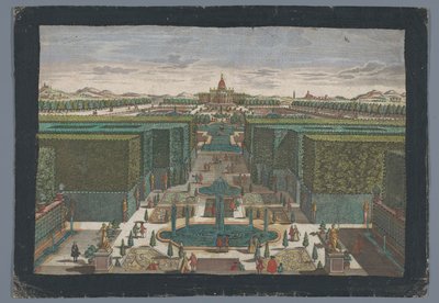 Vista de uma avenida do lado esquerdo de um jardim
Spaziergang zur lincken Seite des Lust-Gartens (título sobre o objecto) de Georg Balthasar Probst