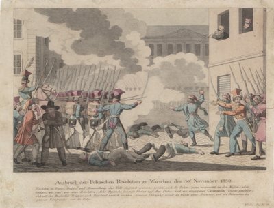 Surto da Revolução Polonesa em Varsóvia, em novembro de 1830 de Georg Benedikt Wunder