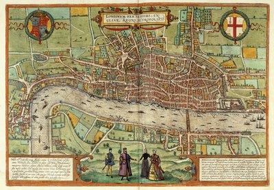 Uma vista de Londres, 1613 de Georg Braun
