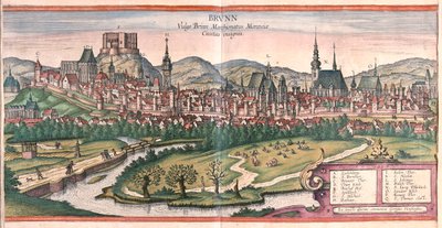 Brno (Morávia), República Checa - em "Civitates Orbis Terrarum" de Georg Braun, Colónia 1617 de Georg Braun