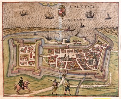 Calais, França - em "Civitates Orbis Terrarum" de Georg Braun, Colónia 1617 de Georg Braun