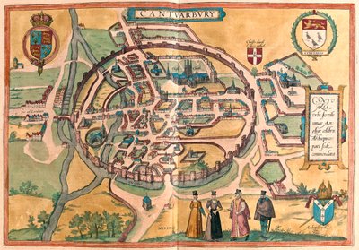 Canterbury, Inglaterra - em "Civitates Orbis Terrarum" de Georg Braun, Colónia 1617 de Georg Braun