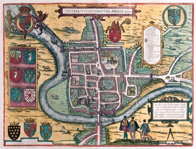 Chester - Grã-Bretanha, em "Civitates Orbis Terrarum" de Georg Braun, Colónia 1617 de Georg Braun