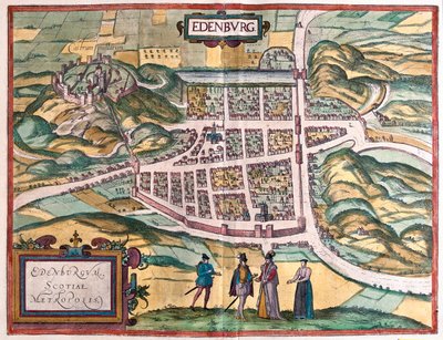Edimburgo - Escócia, em "Civitates Orbis Terrarum" de Georg Braun, Colónia 1617 de Georg Braun