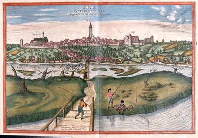Enns, Áustria - em "Civitates Orbis Terrarum" de Georg Braun, Colónia 1617 de Georg Braun