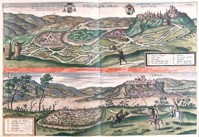 Esztergom, Hungria - em "Civitates Orbis Terrarum" de Georg Braun, Colónia 1617 de Georg Braun