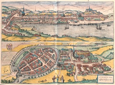 Flensburg - Itzehoe, Alemanha - em "Civitates Orbis Terrarum" de Georg Braun, Colónia 1617 de Georg Braun