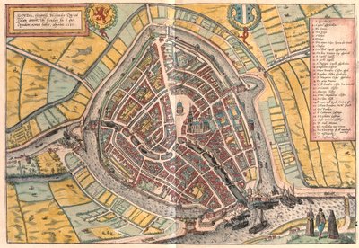 Goude, Países Baixos - em "Civitates Orbis Terrarum" de Georg Braun, Colónia 1617 de Georg Braun