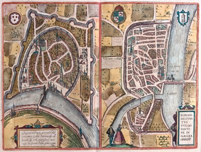 Grenoble - Romans sur Iser, França, em "Civitates Orbis Terrarum" de Georg Braun, Colónia 1617 de Georg Braun