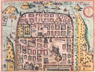 Jerusalém, Israel - em "Civitates Orbis Terrarum" de Georg Braun, Colónia 1617 de Georg Braun