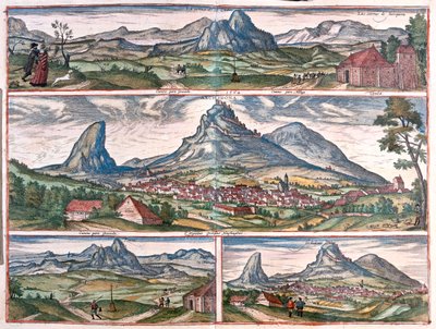 Pedra dos Namorados - Archidona, perto de Málaga, Espanha - em "Civitates Orbis Terrarum" de Georg Braun, Colónia 1617 de Georg Braun