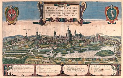 Lublin, Polónia - em "Civitates Orbis Terrarum" de Georg Braun, Colónia 1617 de Georg Braun