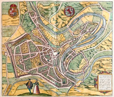 Luxenbourg, em "Civitates Orbis Terrarum" de Georg Braun, Colónia 1617 de Georg Braun