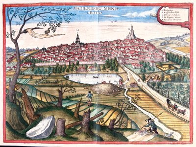 Marienberg, Alemanha - em "Civitates Orbis Terrarum" de Georg Braun, Colónia 1617 de Georg Braun