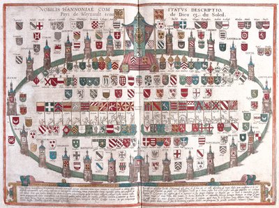 Mons , Bélgica - em "Civitates Orbis Terrarum" de Georg Braun, Colónia 1617 de Georg Braun