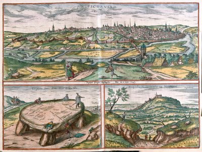 Montpellier, Tours e Poitiers, França - em "Civitates Orbis Terrarum" de Georg Braun, Colónia 1617 de Georg Braun