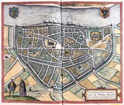 Nijmegen - Países Baixos, em "Civitates Orbis Terrarum" de Georg Braun, Colónia 1617 de Georg Braun