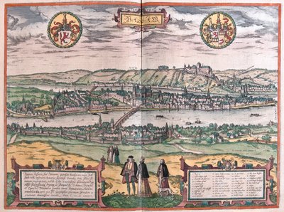 Passau, Alemanha - em "Civitates Orbis Terrarum" de Georg Braun, Colónia 1617 de Georg Braun
