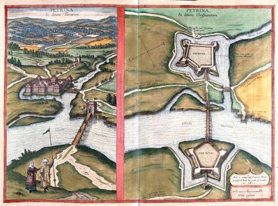 Petrinja, Croácia - em "Civitates Orbis Terrarum" de Georg Braun, Colónia 1617 de Georg Braun