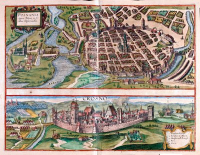 Poznan - Krosno, Polónia - em "Civitates Orbis Terrarum" de Georg Braun, Colónia 1617 de Georg Braun