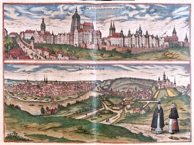 Praga (Boémia), República Checa - em "Civitates Orbis Terrarum" de Georg Braun, Colónia 1617 de Georg Braun