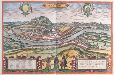 Salzburgo, Alemanha - em "Civitates Orbis Terrarum" de Georg Braun, Colónia 1617 de Georg Braun