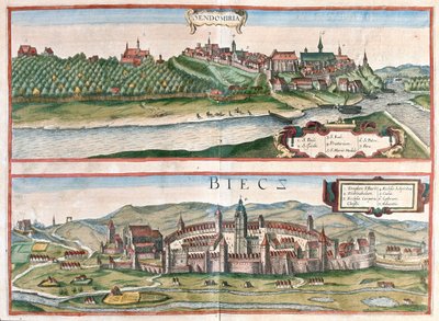 Sandomierz - Biecz, Polónia - em "Civitates Orbis Terrarum" de Georg Braun, Colónia 1617 de Georg Braun