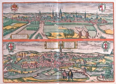 Soest, Warburg, Alemanha - em "Civitates Orbis Terrarum" de Georg Braun, Colónia 1617 de Georg Braun