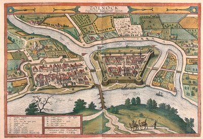 Szolnok, Hungria - em "Civitates Orbis Terrarum" de Georg Braun, Colónia 1617 de Georg Braun