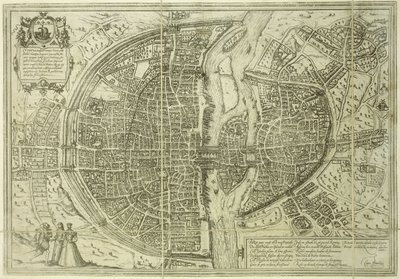 Plano da cidade de Paris, 1572 de Georg Braun