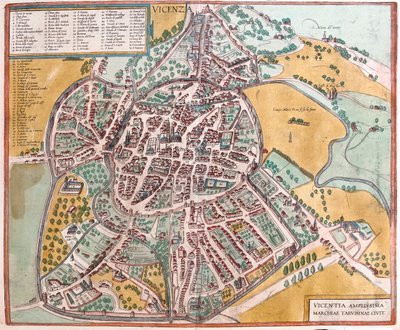 Vicenza, Itália - em "Civitates Orbis Terrarum" de Georg Braun, Colónia 1617 de Georg Braun