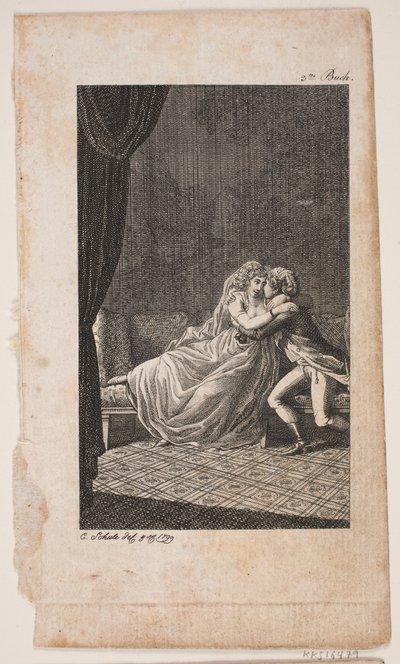 Ilustração com casal apaixonado de Georg Christian Schule