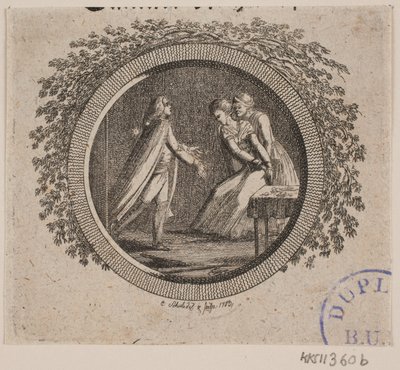 Título da vinheta para S. Richardson: "História de Miss Clarissa Harlowe", quinta parte de Georg Christian Schule