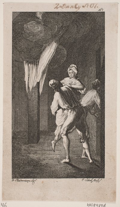 A vinheta do título para "Peregrine Pickles Incidents" de Smollett de Georg Christian Schule