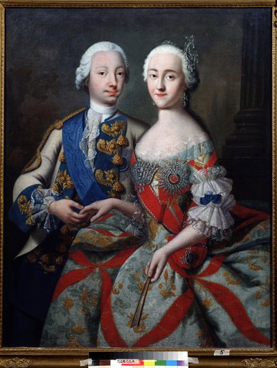 Retrato do Grão-Duque Piotr Feodorovich (mais tarde Pedro III da Rússia) de Georg Christoph Grooth