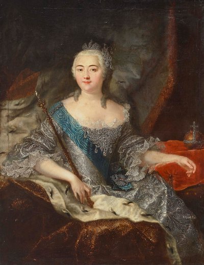 Retrato da Imperatriz Elizabeth da Rússia 1709-1762, década de 1740. de Georg Christoph Grooth
