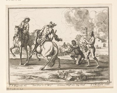 Cavalaria apreende gado Cavaleiros (título da série) de Georg Conrad Bodenehr