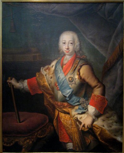 Retrato do Grão-Duque Pedro Fedorovich (Posterior Imperador Pedro III) de Georg Cristoph Grooth