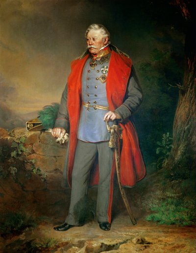 O marechal-de-campo Josef Conde Radetzky, comandante-chefe durante a campanha contra a Itália ... de Georg Decker