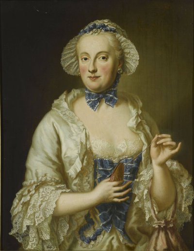 Francês: Marie-Anne-Sophie de Saxe, princesse électrice de Bavière (1728-1797) Retrato de Maria Anna Sophia da Saxónia, Elisa da Baviera (1728-1797) de Georg Desmarees