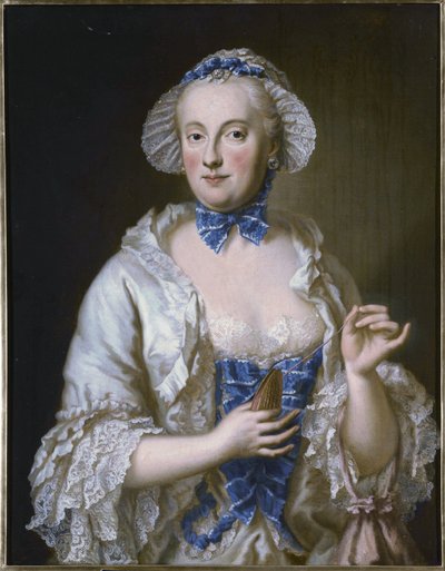 Francês: Marie-Anne-Sophie de Saxe, princesse électrice de Bavière (1728-1797) Retrato de Maria Anna Sophia da Saxónia, Elisa da Baviera (1728-1797) de Georg Desmarees