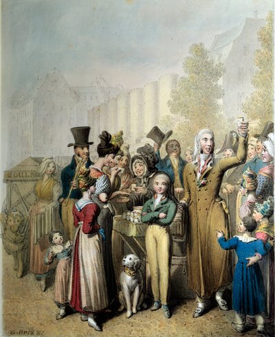 Boulevard de la Madeleine, a litografia charlatã de George Emanuel Opitz (1775-1841) 1831 Paris. Museu Carnavalet de Georg Emanuel Opitz