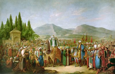 Emir Bechir Shihab II, Governante do Líbano, Prestando homenagem a Ibrahim Pasha, antes de St Jean dAcre em 1831 de Georg Emanuel Opitz