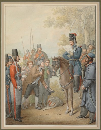 Cossacos russos e um suplicante, de Georg Emanuel Opitz